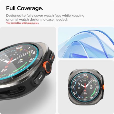7. Spigen Glas.TR EZ Fit gehärtetes Glas für Samsung Galaxy Watch Ultra (47 mm) – klar (2er-Pack)