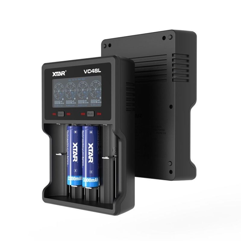 4. XTAR-LADEGERÄT FÜR ZYLINDRISCHE BATTERIEN LI-ION/NI-MH/NI-CD 18650 VC4SL