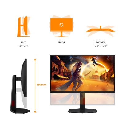 20. AOC G4 25G4ZR Computermonitor 62,2 cm (24,5") 1920 x 1080 px Schwarz, Rot