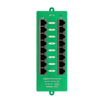 3. Extralink Gigabit PoE Injector 8 Port Active, 8 Gigabit 802.3at/af Ports, Modus A