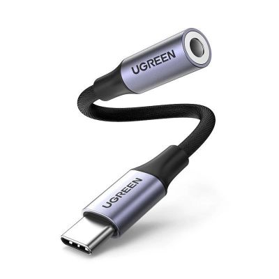 2. Ugreen AV161 Adapter für Kopfhörer Miniklinke 3,5 mm (weiblich) / USB-C (männlich) 10 cm – Grau