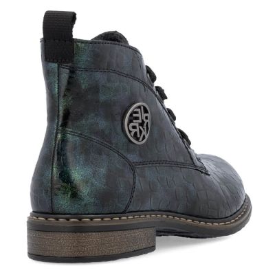 20. Damen-Lackstiefeletten in grüner Kroko-Optik Rieker 71205-90