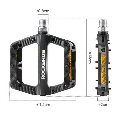 2. Rockbros BP2501 Reflektierende Nylon-Fahrradpedale – Schwarz
