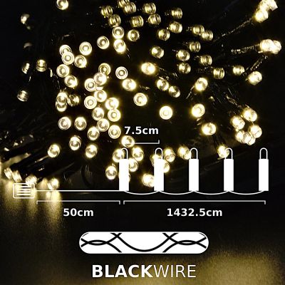 4. BATTERIEBETRIEBENE LICHTERKETTE FÜR DEN WEIHNACHTSBAUM, 192 LEDS, TIMER, WARMWEISS
