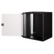 18. 19-Zoll-12-HE-Wandnetzwerkschrank, SOHO PRO 595 x 540 x 400 mm, Glastür, schwarz, unmontiert, 60 kg