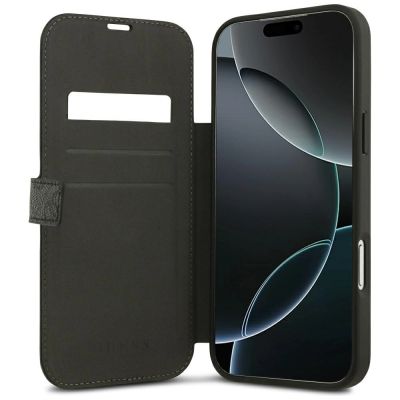 6. Guess Book 4G Metall-Logo-Hülle für iPhone 18 Pro Max / 17 Pro Max – Schwarz