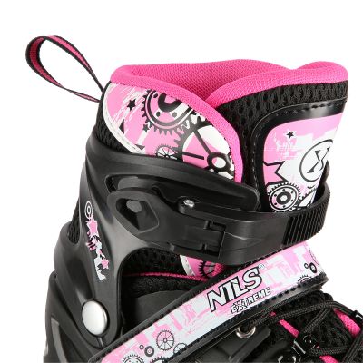 6. NH10905 4in1 PINK LED GRÖSSE S (31-34) ROLLERSCHUHE MIT DIMENSIONALEM HOCKEYBLATT NILS EXTREME