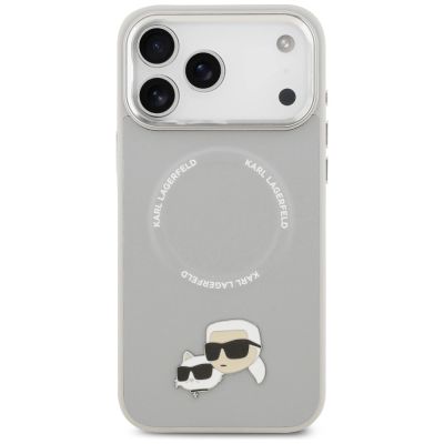 3. Karl Lagerfeld Karl & Choupette Pins MagSafe Case für iPhone 17 Pro - Grau