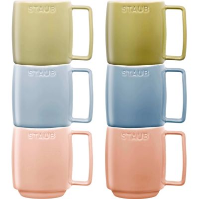 STAUB Servierset mit 6 Keramikbechern – Mehrfarbig, 350 ml
