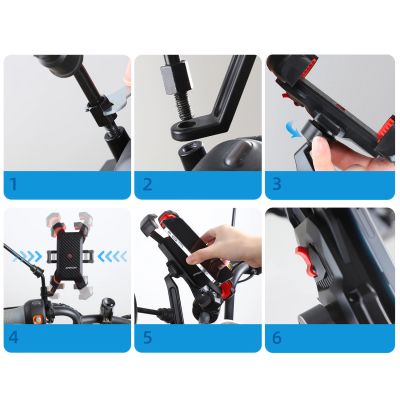 7. Joyroom Motorrad-Telefonhalter schwarz (JR-ZS288-m)