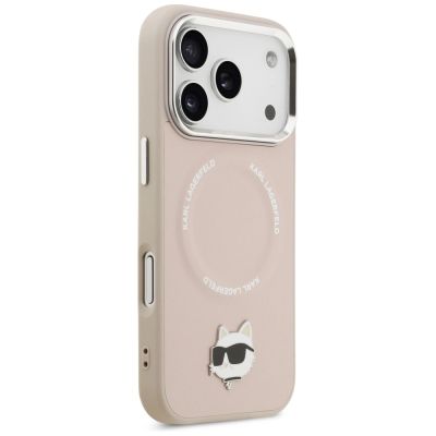 4. Karl Lagerfeld Choupette Pin MagSafe Hülle für iPhone 17 Pro Max – Pink
