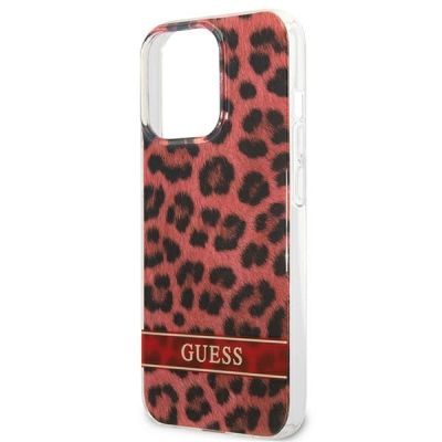 6. Guess GUHCP13LHSLEOR iPhone 13 Pro / 13 6.1" rot/roter Hardcase Leopard