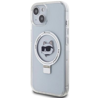 2. Karl Lagerfeld KLHMP15MHMRSCHH iPhone 15 Plus 6,7" weiß/weißes Hardcase Ring Stand Choupette Head MagSafe