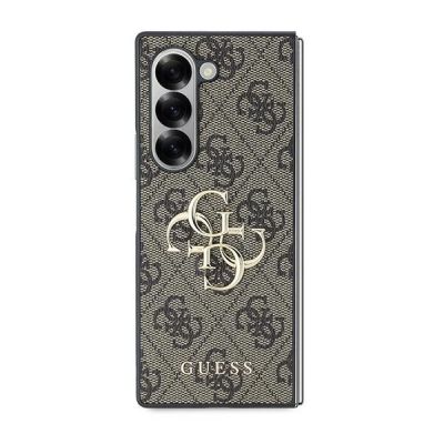2. Guess Leder 4G Metall-Logo-Hülle für Samsung Galaxy Z Fold 6 – braun