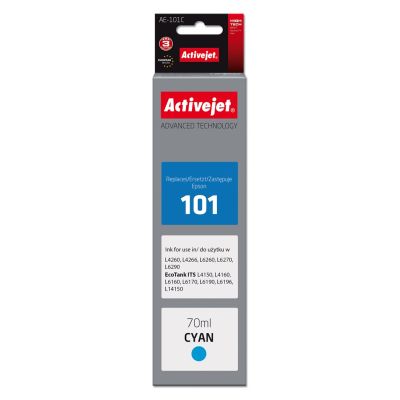 Activejet AE-101C Tintenflasche (Ersatz für Epson 101; Supreme; 70 ml; blau)