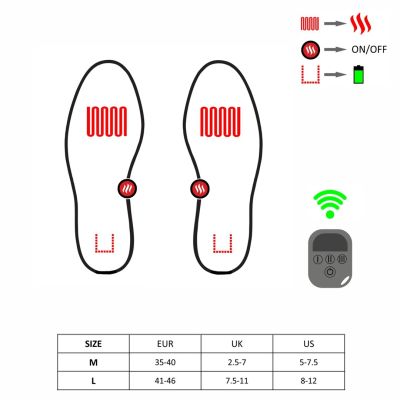 11. GLOVII BEHEIZBARE SCHUHEINLAGEN MIT FERNBEDIENUNG, KABELLOS AUFLADEN, GRÖSSE M (35-40) GW3M