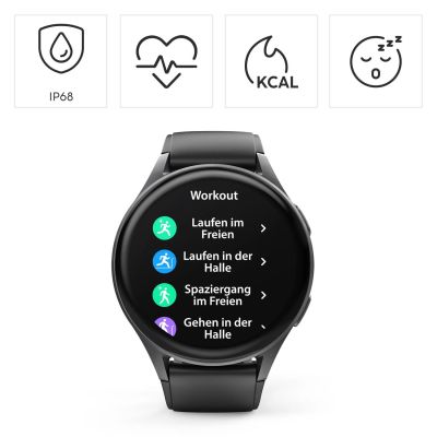 3. Hama 8900 GPS AMOLED Smartwatch 1,43 Zoll mit Silikonarmband - Schwarz