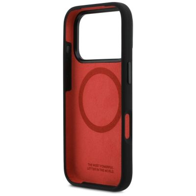 7. BMW M Silikon-MagSafe-Hülle mit dreifarbiger Linie für iPhone 17 Pro – Schwarz