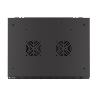 9. Wandregalschrank 19" 4U 600X450 SCHWARZ PERFORIERT TÜR LANBERG (FLAT PACK)