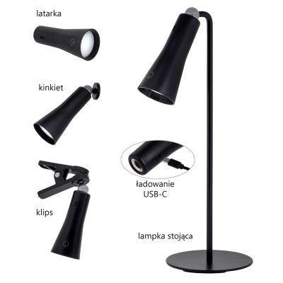 7. Activejet AJE-IDA 4-in-1 Multifunktions-LED-Lampe Schwarz
