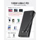 7. VEGER TC130 Powerbank Lithium-Ionen (Li-Ion) 25000 mAh Schwarz