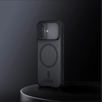 7. Nillkin CamShield Pro MagSafe-kompatible Hülle für iPhone 17 – Transparent Schwarz