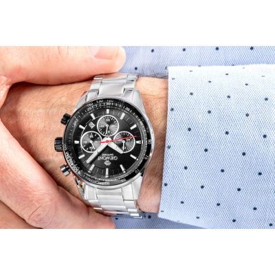5. Giewont Herrenuhr Chronograph Saphir Silber Schwarz GW9140-B1