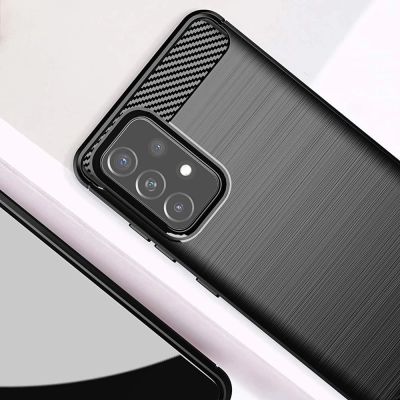 3. Carbon Case Flexibel Handyhülle TPU Schutzhülle für Samsung Galaxy A72 4G schwarz
