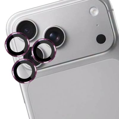 6. 3MK Lens Protection Pro Schwarzes gehärtetes Glas für iPhone 18 Pro / 18 Pro Max – Burgunderrot