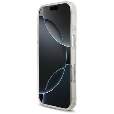 5. Guess IML Flowers Electro Pearl Strap MagSafe Hülle für iPhone 17 - weiß