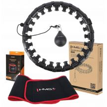 Hula Hop HMS HHW01 mit Gewicht und Vorsprüngen schwarz + BR163 roter Gürtel inklusive