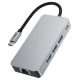 5. Tech-Protect HB05 HUB 9in1 Adapter USB-C + USB2.0 + USB3.0 + HDMI 4K 60HZ + SD / TF + PD100W + RJ45 - Grau