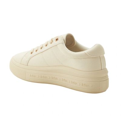 3. Lee Cooper Damenschuhe, sportliche Sneaker, beige Plateau, modisch