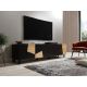 6. ETNA TV-Schrank 200x42x52 schwarz matt + Eichenholz