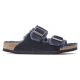 8. Birkenstock Arizona VL Shearling Midnight Insulated Flip-Flops Suede Leather Narrow (1020583)