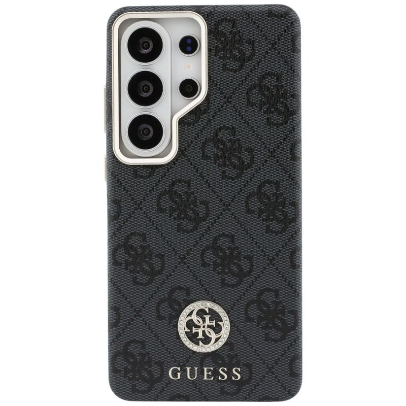 3. Guess 4G Strass-Logo-Hülle mit MagSafe-Funktion für Samsung Galaxy S26 Ultra – Schwarz