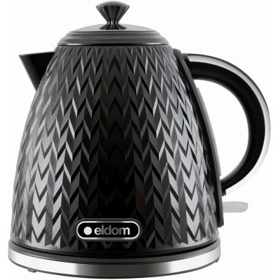 ELDOM NELA Wasserkocher, Fassungsvermögen 1,7 l, Leistung 2000 W, Schwarz C26