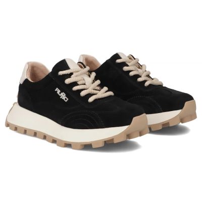 5. Schwarze Leder-Plateau-Sneaker Filippo DP7498