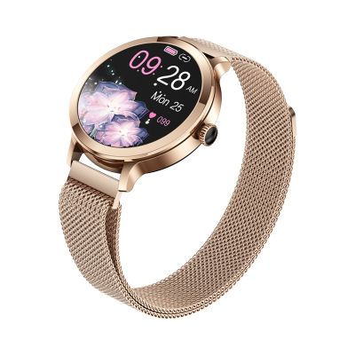 8. VELTORI VT340-1 Damen-Smartwatch, Goldarmband + rosa Silikonarmband