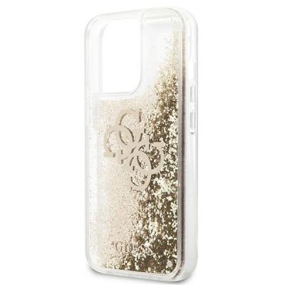 6. Guess 4G Big Liquid Glitter Case für iPhone 13 Pro Max 6,7" - Gold