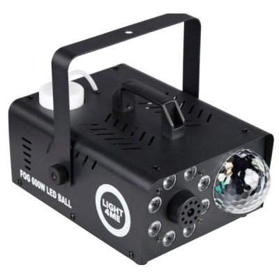LIGHT4ME FOG 600W LED-Kugel - Nebelmaschine, hintergrundbeleuchteter Raucheffekt/Diskokugel, drahtlose Fernbedienung