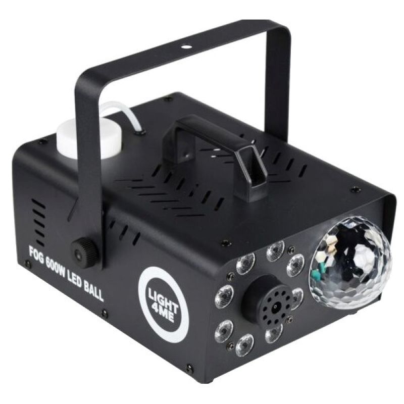 LIGHT4ME FOG 600W LED-Kugel - Nebelmaschine, hintergrundbeleuchteter Raucheffekt/Diskokugel, drahtlose Fernbedienung