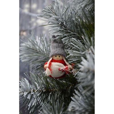 27. Dekorative Puppe mit Tasche, rotes Mädchen, 7,5 cm