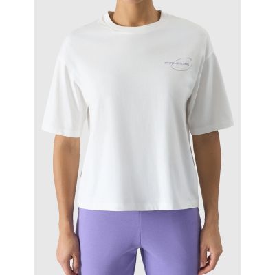 2. Oversize-T-Shirt für Damen mit Print, Größe 4F 4FRSS24TTSHF2089-11S