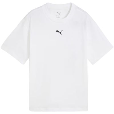 2. Puma Ess Boxy Tee mit zentriertem Katzenlogo für Kinder, Weiß, 685131 02