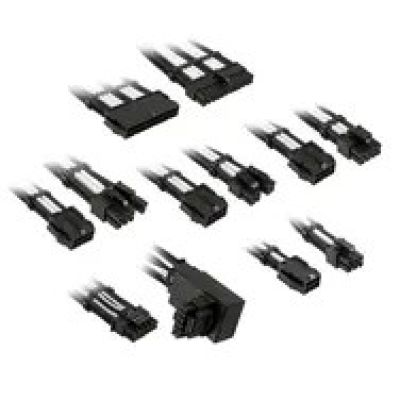 Kolink Core Pro Geflochtenes Kabelverlängerungsset 12V-2x6 Typ 1 - Tiefschwarz/Brillantweiß