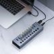 3. Orico BT2U3-10AB Hub 10x USB-A 3.0 mit Schaltern - grau