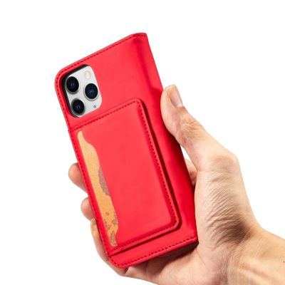 12. Magnetkartenhülle für iPhone 12 Pro Max Tasche Kartenetui Kartenhalter Rot