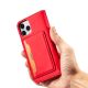 12. Magnetkartenhülle für iPhone 12 Pro Max Tasche Kartenetui Kartenhalter Rot