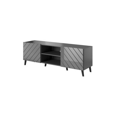 5. ABETO TV-Schrank 150x42x52 Graphit/Glanzgraphit